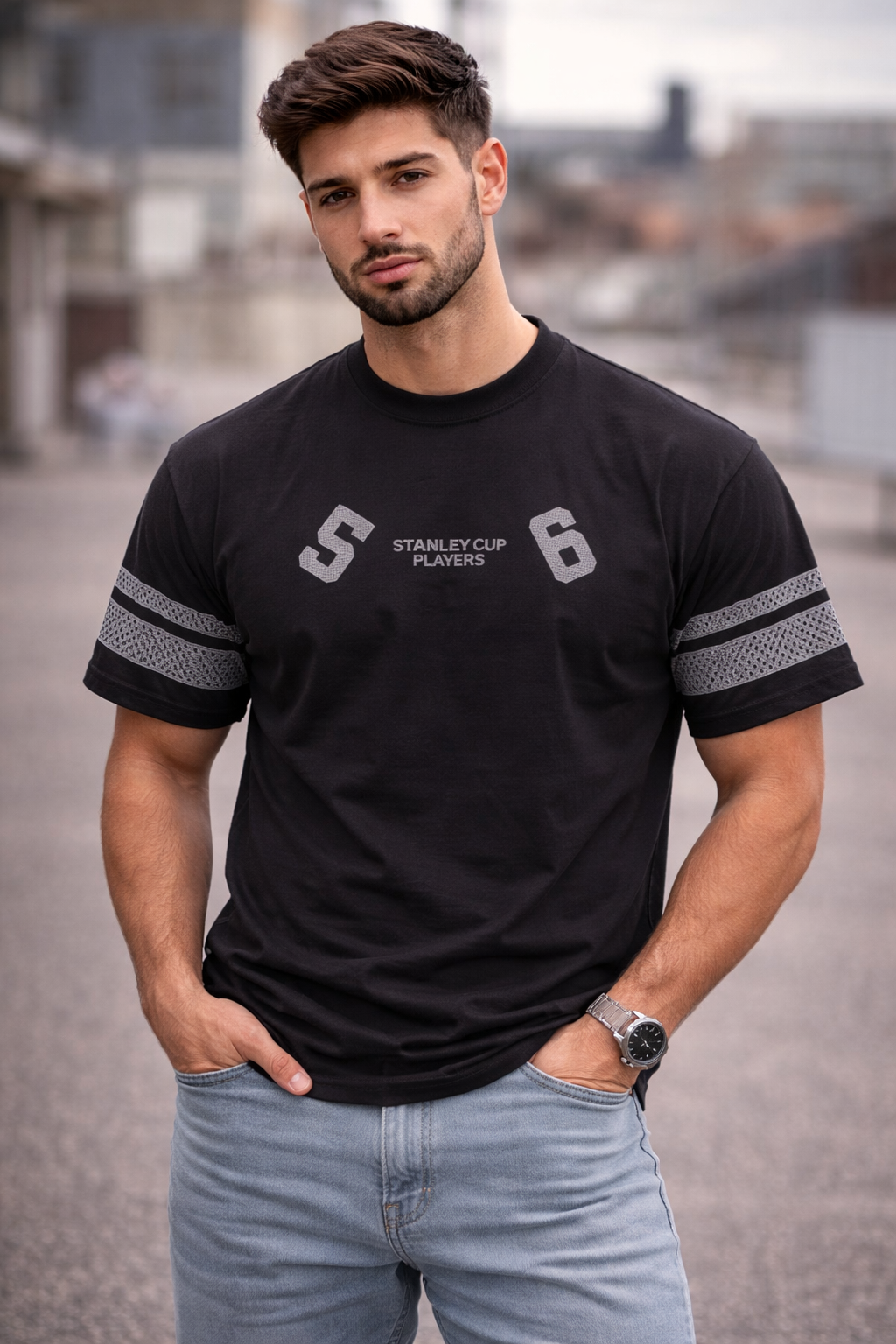 Men’s Black XLVII Champion 56 Printed T-Shirt