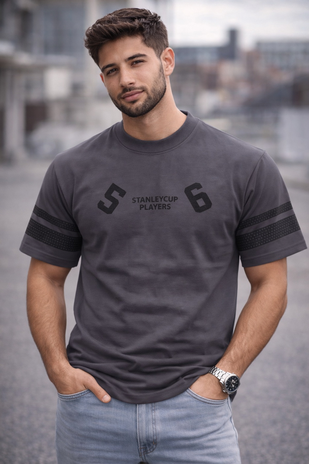 Men’s Dark Grey XLVII Champion 56 Printed T-Shirt