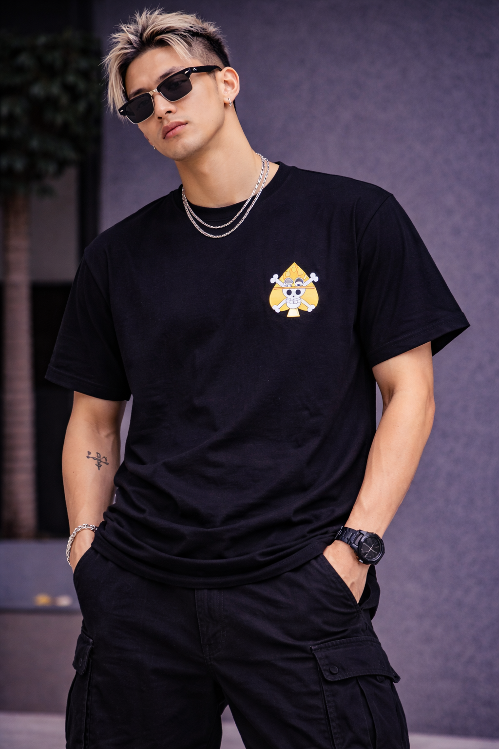 Men’s Black Luffy Gear 5 Anime Graphic T-Shirt