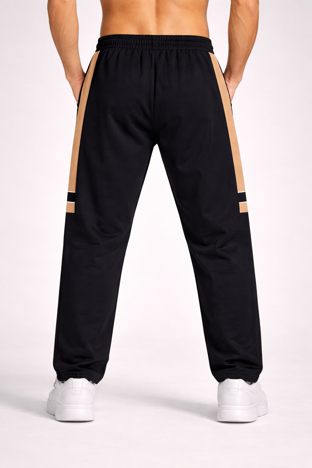 Men’s Black & Beige JORDANAIR23 Printed Slim Fit Track Pants