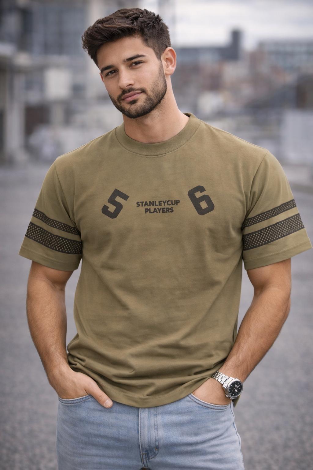 Men’s Olive Green XLVII Champion 56 Printed T-Shirt