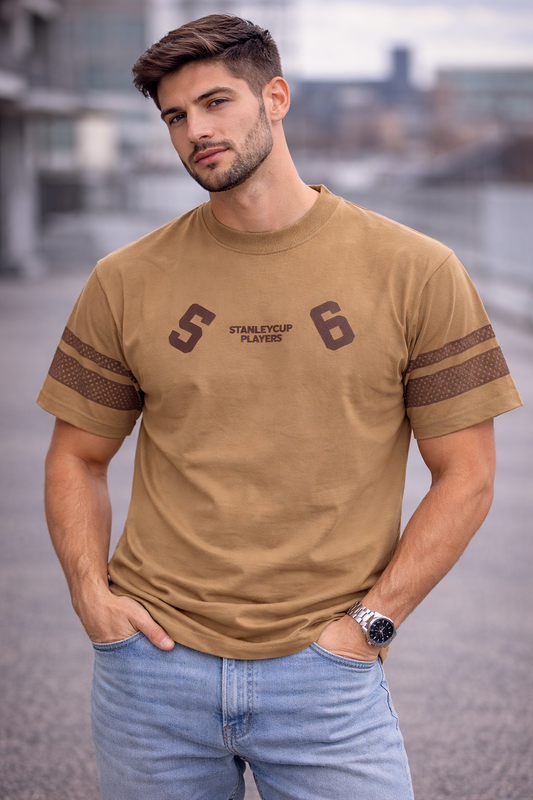 Men’s Tan XLVII Champion 56 Printed T-Shirt