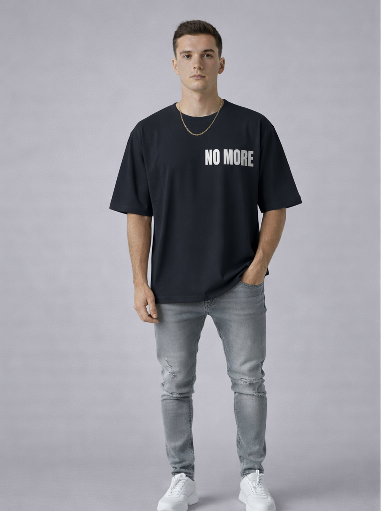Men’s Black Oversized T-Shirt with “Power Crusher” Monster Truck Back