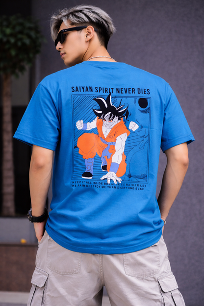 Men’s Blue Goku Saiyan Spirit Anime Graphic T-Shirt