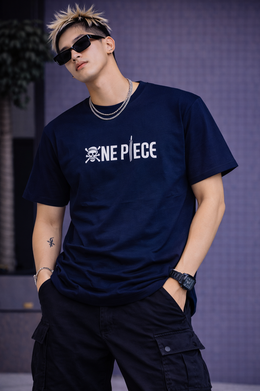 Men’s Navy Blue Roronoa Zoro One Piece Anime Graphic T-Shirt