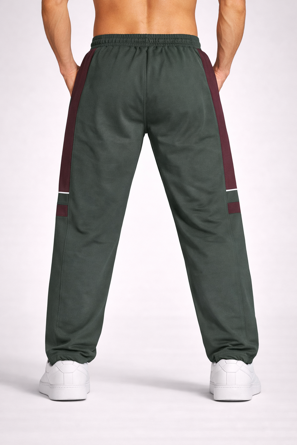 Men’s Olive Green & Maroon JORDANAIR23 Printed Track Pants